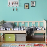 儿童家具小孩床单人松木床类 多功能儿童床带护栏男孩女孩实木床