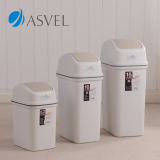 日本进口ASVEL摇盖垃圾桶家用  有盖厨房客厅垃圾筒  翻盖卫生间
