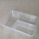 高级透明微波炉快餐盒 一次性加厚塑料3格餐盒 625m'l外卖保鲜盒