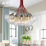 北欧简约时尚现代玻璃球吊灯LED泡泡球吊灯创意餐厅客厅卧室灯具