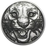 【海宁潮】科特迪瓦2013年非洲珍稀动物黑豹1盎司仿古纪念银币