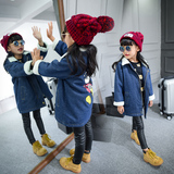 韩国代购女童外套秋冬加绒加厚风衣新款童装牛仔衣儿童中长款保暖