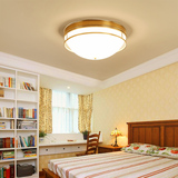 欧律比亚美式全铜房间灯主卧灯温馨浪漫简约圆形创意卧室吸顶灯