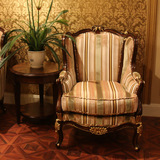 欧式布艺沙发 美式实木古典住宅家具简约 单椅 高档电话椅休闲椅