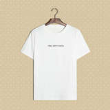 泰希斯 夏装新款韩版简约字母印花男女装情侣款纯棉圆领短袖T恤