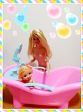 芭比娃娃可儿珍妮通用娃娃家具配件/浴缸/浴池/浴盆/过家家玩具