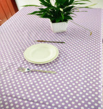 桌布布艺长方形棉麻紫色水玉波点浪漫香芋餐桌茶几书桌盖布盖巾