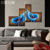 抽象组合系列 手绘油画 现代简约抽象装饰无框画客厅沙发背景挂画