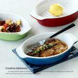 陶瓷盘创意焗饭盘意面盘 西餐盘鱼盘烘焙模具水果沙拉盘家用餐具