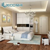 易可成套家具双人床1.8米现代推拉门衣柜梳妆台卧室套装组合L619