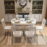 餐桌 小户型实木餐桌6人组合餐桌椅组合白色折叠可伸缩木质饭桌