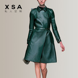 XSA2016春装新款欧美经典风衣女士长袖中长款小香风职业外套皮衣