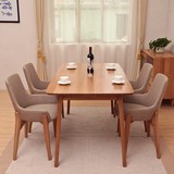 北欧宜家白橡木餐桌椅组合 现代简约实木餐台椅 书房电脑桌椅组合