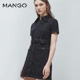 MANGO女装2016春夏|牛仔衬衫式连身裙63035011|吊牌价499