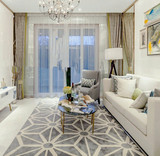 时尚现代美式菱形格子地毯客厅茶几沙发卧室满铺床边地毯加厚定制