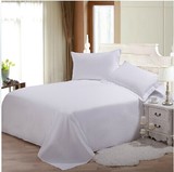 外贸出口 床单单件纯棉全棉斜纹床单床罩白色宾馆宿舍通用1.5米
