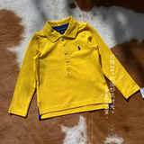 国内现货直销美国代购RalphLauren女童经典黄色多色小马标长袖T恤