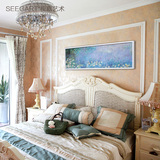 卧室装饰画莫奈风景花卉床头挂画抽象欧式客厅餐厅温馨现代长横幅