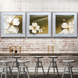 棕榈树现代客厅装饰画花卉挂画三联沙发背景墙3d立体浮雕无框壁画