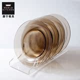 美国康宁Pyrex高档欧式餐具 色拉盘4件组 玻璃盘子碟子特价套装