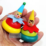 批发德国外贸原单木质小丑不倒翁小陀螺木制儿童益智小玩具0.026