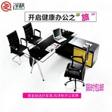 上海泽秋办公家具 老板办公桌简约现代  玻璃总裁桌  老总电脑桌