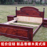 家具厂原木柏实木美式床中式欧式白色原木色定制大床双人儿童床