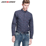 JackJones杰克琼斯春夏季休闲男星空图案长袖衬衫C|215105016