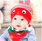 婴儿帽子秋冬季宝宝帽子0-3-6-12个月新生儿帽子幼儿套头帽男女童