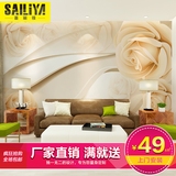 塞丽雅 电视背景墙壁画 卧室客厅墙纸壁画 无缝无纺布3D 欧式玫瑰