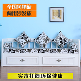 实木沙发床白色家具推拉床欧式沙发美式多功能坐卧两用可储物折叠
