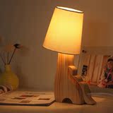 森林宠物原木复古创意装饰台灯卧室床头灯 现代简约灯饰 时尚灯具