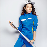 2016春秋新款休闲运动套装女 大码修身卫衣两件套高尔夫球网球服