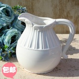 【包邮】 淘金币抵现 韩欧美式浮雕白色 白瓷陶瓷花瓶 zakka摆件