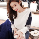现货 Cherrykoko韩国女装代购新品春几何图配色长袖T恤JA091605