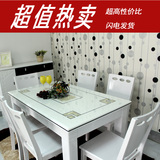 新款特价热销结实白色烤漆大理石餐桌椅组合小户型石面餐桌餐椅