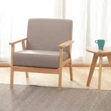 户型日式单人沙发椅咖啡厅田园简易双人布艺沙发简约三人布沙发小