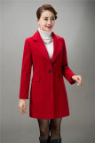 2015韩版秋冬新款羊毛呢外套中长款时尚高端双面羊绒呢子大衣女装