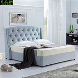 简欧布床 北欧欧式简约现代美式风格双人1.8米 小户型布艺床婚床