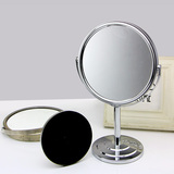 台式 大号公主双面放大镜子梳妆镜浴室美容欧式化妆镜包邮3-8英寸
