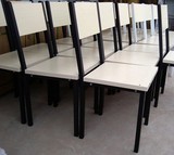 时尚简约钢木餐椅靠背椅子与餐桌电脑桌搭配钢木椅子家用桌椅定做