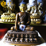 丹梵 藏传佛教 尼泊尔紫铜鎏金雕花释迦牟尼 释迦摩尼佛像精品