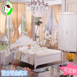 韩式全实木公主单双人床田园松木美式白色1.8米婚床厂家直销 定制