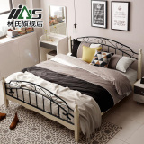 聚林氏家具现代卧室1.5铁艺床1.8米钢木床时尚公主铁架床LS018TY3