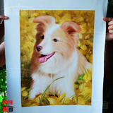 100%纯手绘狗狗动物宠物肖像照片变油画手绘高档宠物油画定制包邮