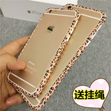iphone6 plus豹纹边框4.7寸苹果6手机壳i6粉色豹纹保护套5S手机壳