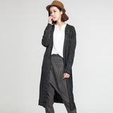 2016春新品韩版女装杂毛衣针织开衫外套中长款显瘦修身直筒型外套