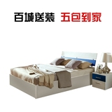多功能木板床1.8米现代简约经济型床架双人板式储物床高箱床1.5米