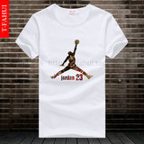 夏季短袖新款男女式AJ飞人乔丹库里科比篮球运动短袖T恤23号纯棉T