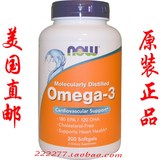 美国直邮Now Foods, Omega-3鱼油, 防止心血管，200粒孝顺父母